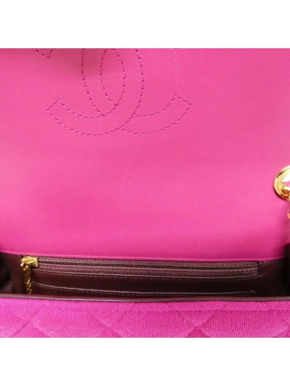 Chanel Shoulder Bag Canvas Gold - Picture 9 of 9